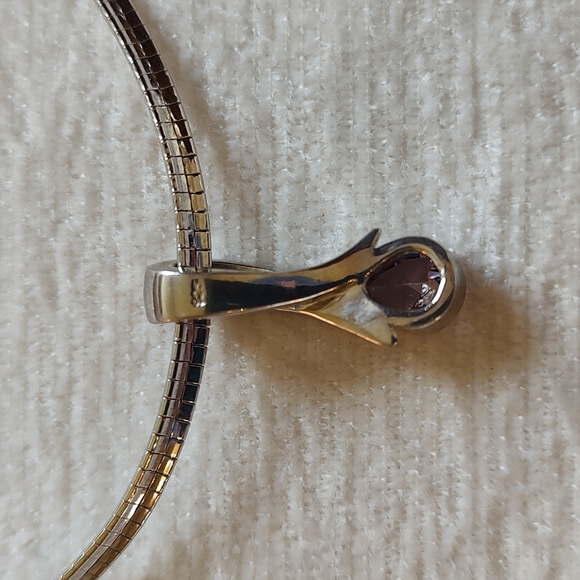 💲 SALE 💲⭐ Authentic SS Omega Chain AND Amethyst/Opal Pendant ⭐ - Picture 6 of 7